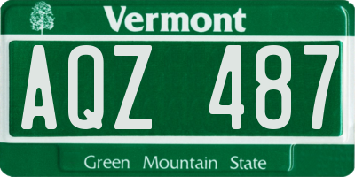 VT license plate AQZ487