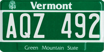 VT license plate AQZ492