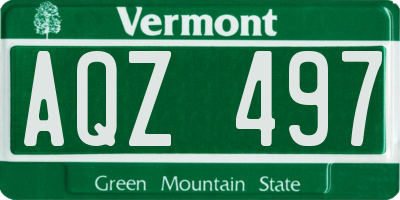 VT license plate AQZ497