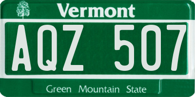 VT license plate AQZ507