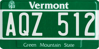 VT license plate AQZ512