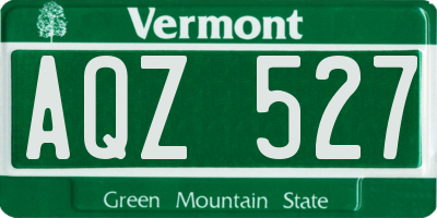VT license plate AQZ527