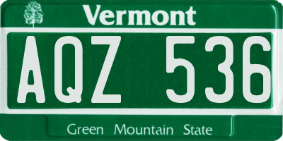 VT license plate AQZ536