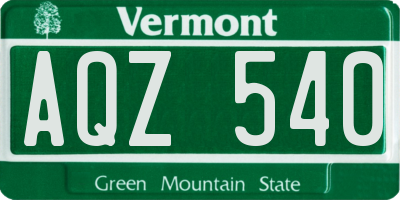 VT license plate AQZ540