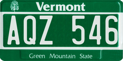 VT license plate AQZ546