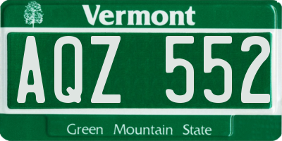 VT license plate AQZ552