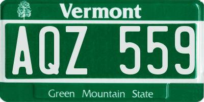 VT license plate AQZ559