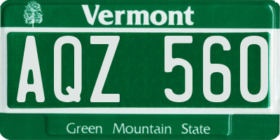 VT license plate AQZ560