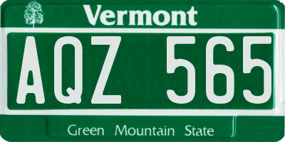 VT license plate AQZ565