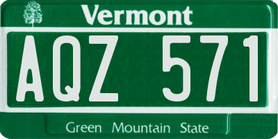 VT license plate AQZ571