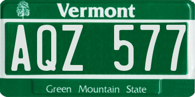 VT license plate AQZ577