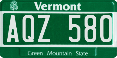 VT license plate AQZ580