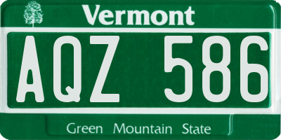 VT license plate AQZ586