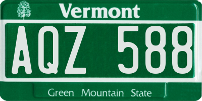 VT license plate AQZ588