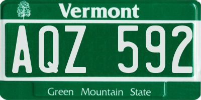VT license plate AQZ592