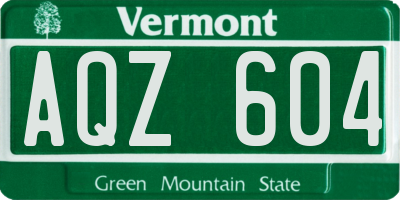 VT license plate AQZ604