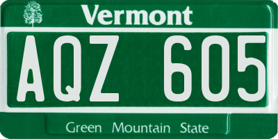 VT license plate AQZ605