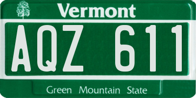 VT license plate AQZ611