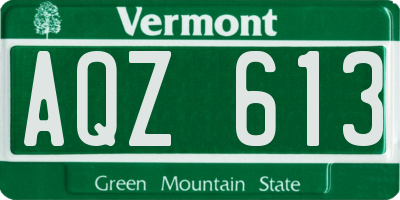 VT license plate AQZ613