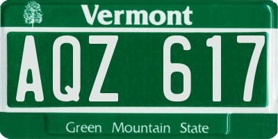 VT license plate AQZ617