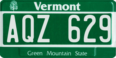 VT license plate AQZ629