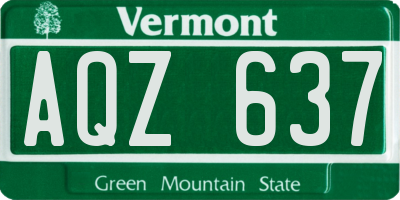 VT license plate AQZ637