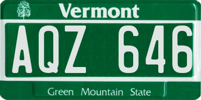 VT license plate AQZ646
