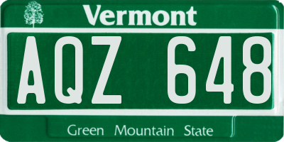 VT license plate AQZ648