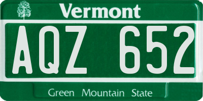 VT license plate AQZ652