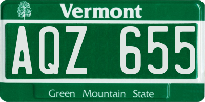 VT license plate AQZ655