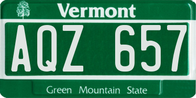 VT license plate AQZ657