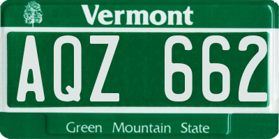 VT license plate AQZ662