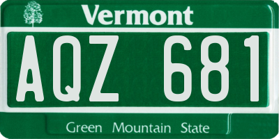 VT license plate AQZ681