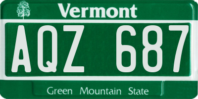 VT license plate AQZ687