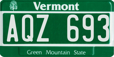VT license plate AQZ693