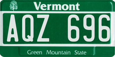 VT license plate AQZ696