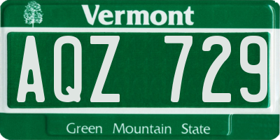 VT license plate AQZ729
