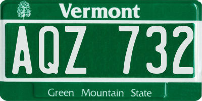 VT license plate AQZ732