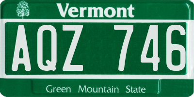 VT license plate AQZ746
