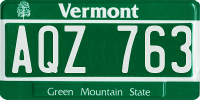 VT license plate AQZ763