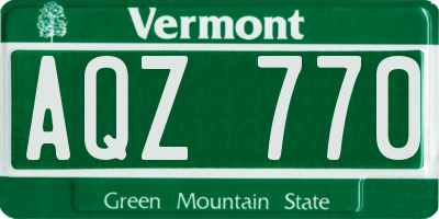 VT license plate AQZ770