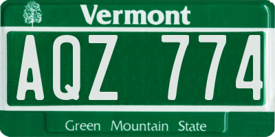 VT license plate AQZ774