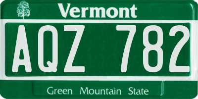 VT license plate AQZ782