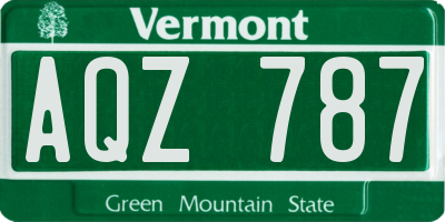 VT license plate AQZ787