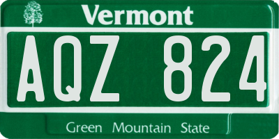 VT license plate AQZ824
