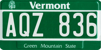 VT license plate AQZ836