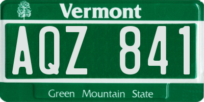 VT license plate AQZ841