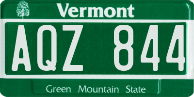 VT license plate AQZ844