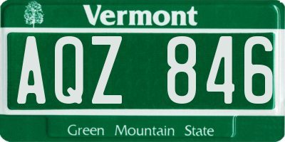 VT license plate AQZ846