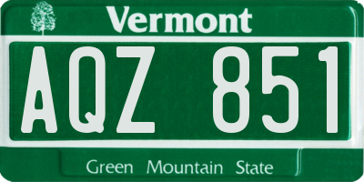 VT license plate AQZ851
